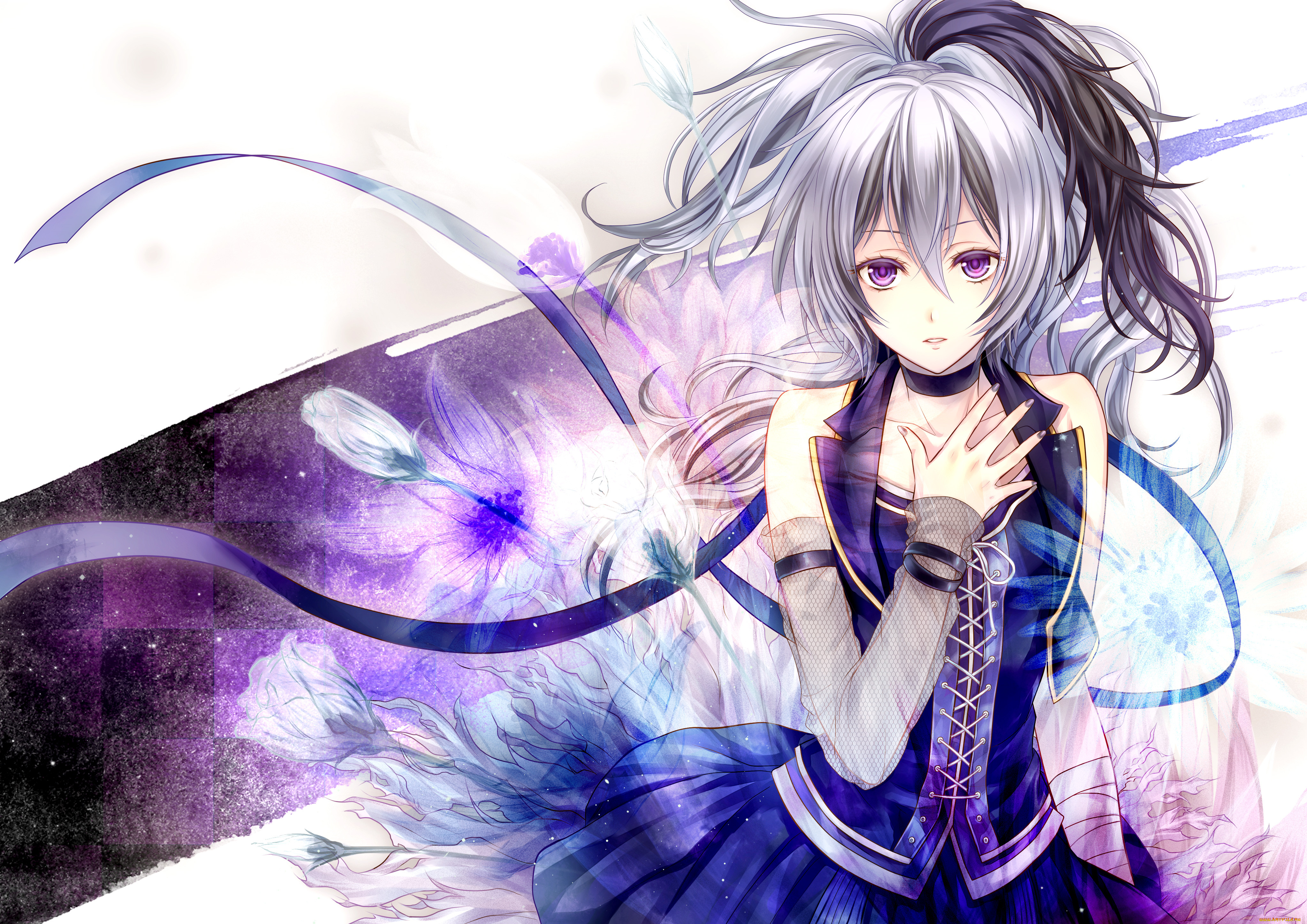 , vocaloid, , , , hitoha, flower, 